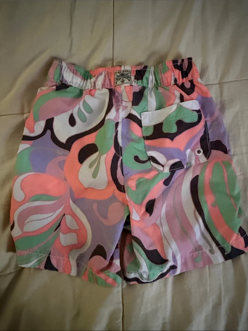 GAP Kids Multicolor Swirl Swim Trunks - Pink, Green, Lavender, Black